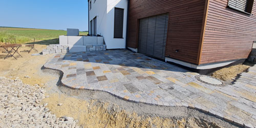 Terrassenpflaster mit Rückseite EFH