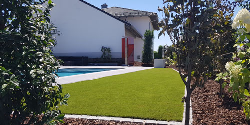 Rollrasen mit Pool